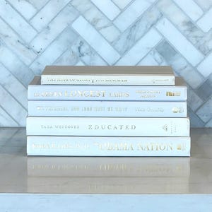 White Hardback Books: Designer Home Decor, Staging Bookshelf