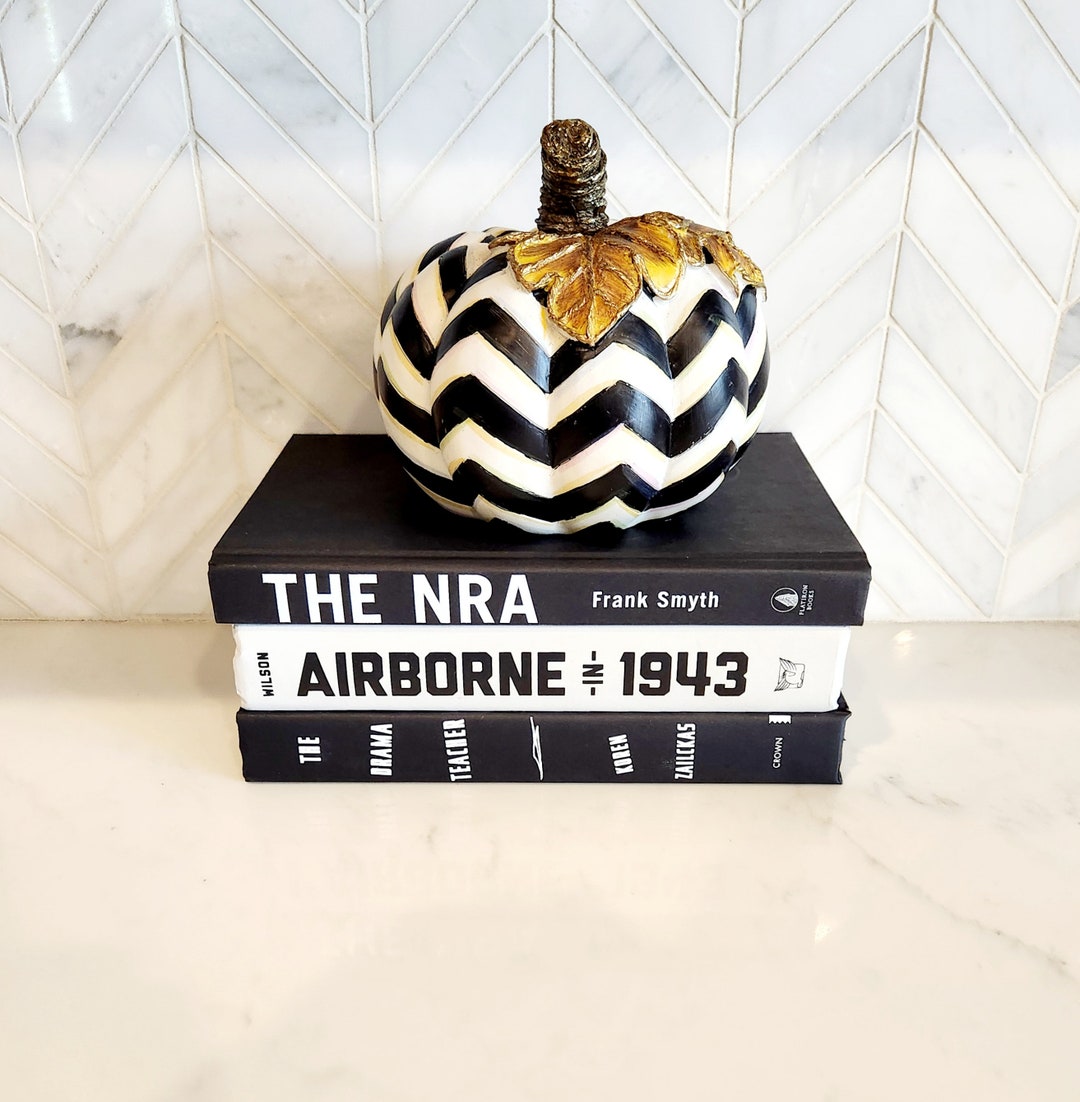 Black and White Book Decor Home Decoration Interior Design Etsy