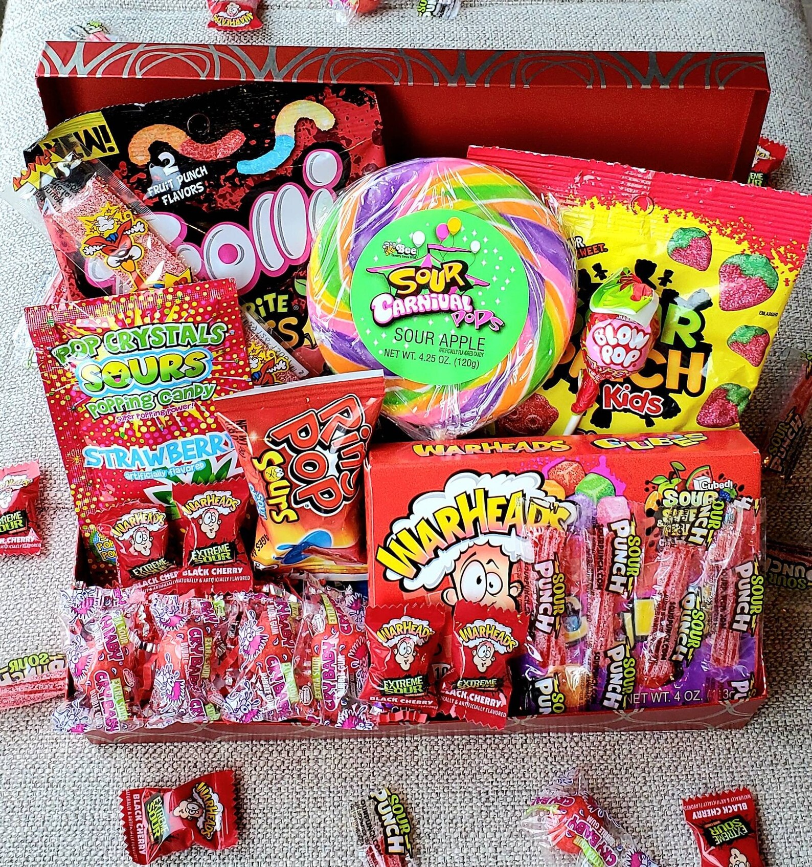 Sour Candy Box Red Birthday Party Favors Gift for Kids Etsy