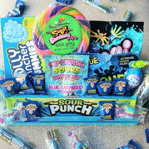 Sour Candy Box Blue, Out of the Blue Gift Box, TikTok Candies, Birthday Gift for Kids, Teens, (Check Shop for Valentines, Pink Sour Boxes!)