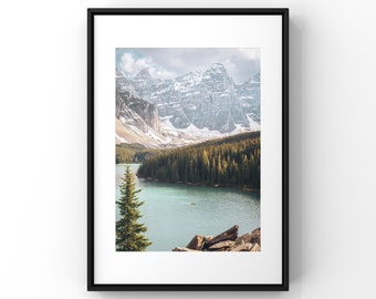 Mighty Mountains at Moraine Lake in Alberta Banff Canadian Rockies Wall Art Photography