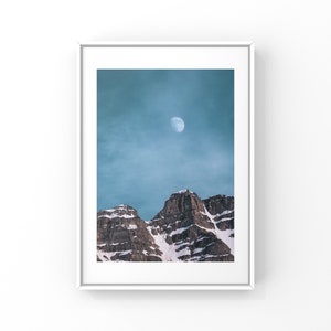 Dreamy Moon - Canadian Rockies - Blue Hour - Mountain Photography