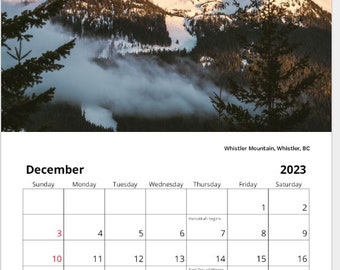 2023 Wall Calendar Mountain Photography Portrait