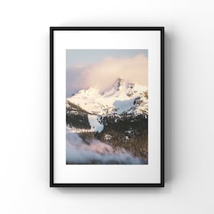 Whistler Mountain Pastel Sunset Portrait Photography Print