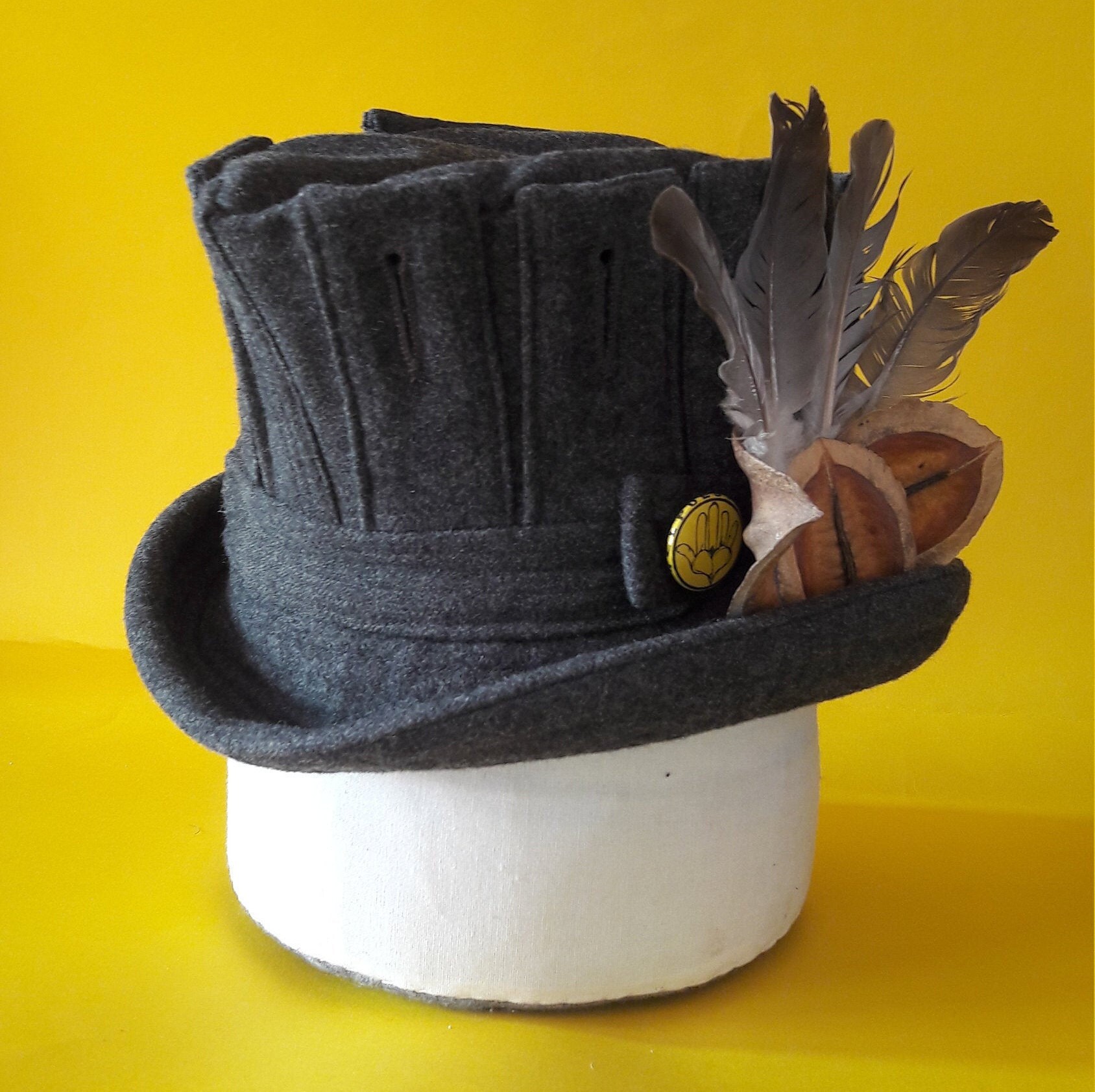 BUTTON HAT. Exclusive hat Etsy