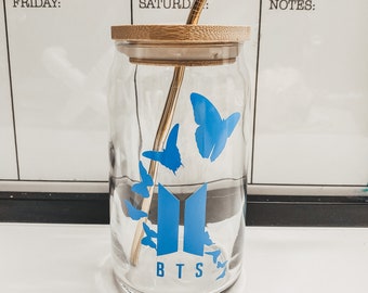 BTS Butterfly Iced Coffee Cup: KPOP Custom Beer Glass