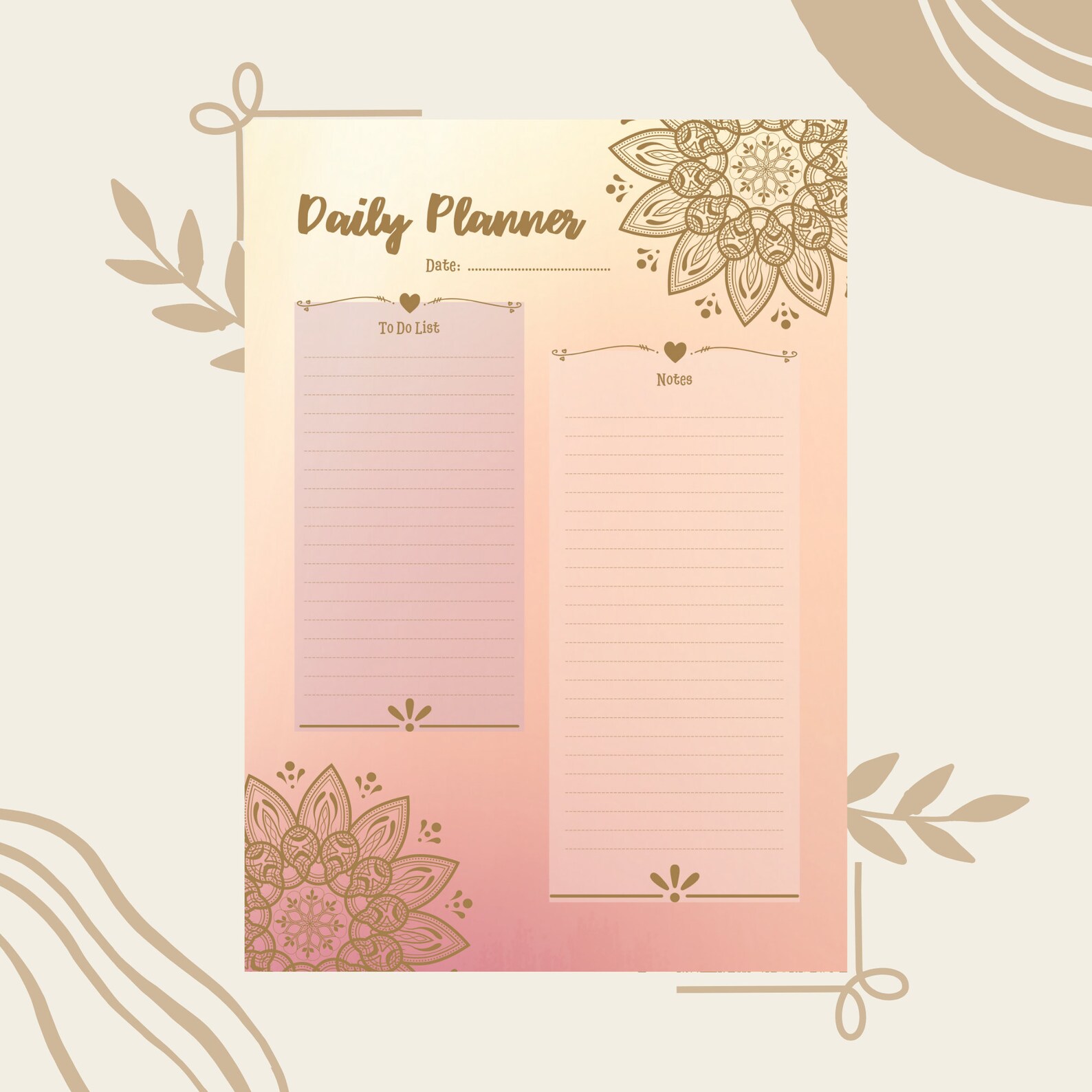Boho Theme Planner Daily Weekly and Monthly Planner | Etsy