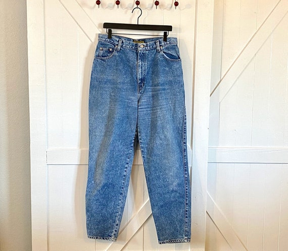 1980's Vintage High Waisted Mom Jean Denim Pants … - image 1