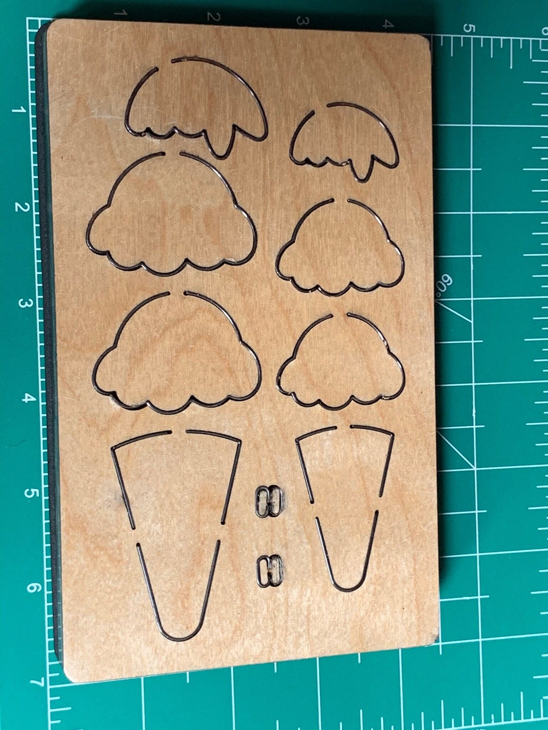 New Ice Cream Cone Bow Clip Cutting Die Cut Wood Die for Sizzix Big Shot Faux Leather Etsy