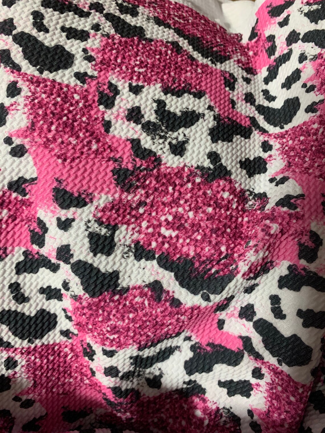 Pink speckled cow print Fabric DIY Hairbow or Headwrap style Etsy