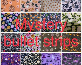 20 HALLOWEEN  mystery bullet strips  Fabric DIY Hairbow or Headwrap style infant toddler child