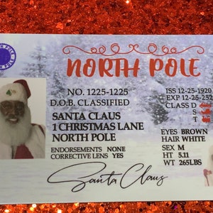 PHYSICAL ITEM Lost Santa Claus North Pole Drivers Sleigh License Fun Christmas Gift for Kids Fake ID Christmas tradition family decorations