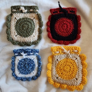 Crochet Element-Theme Earth - Fire - Air - Water Pouch
