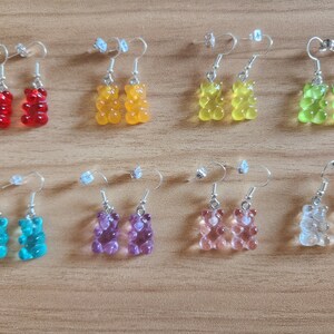 Colorful Resin Gummy Bear Earrings