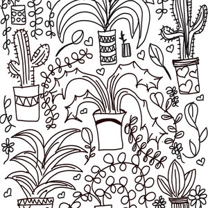 Plant themed digital colouring in sheet