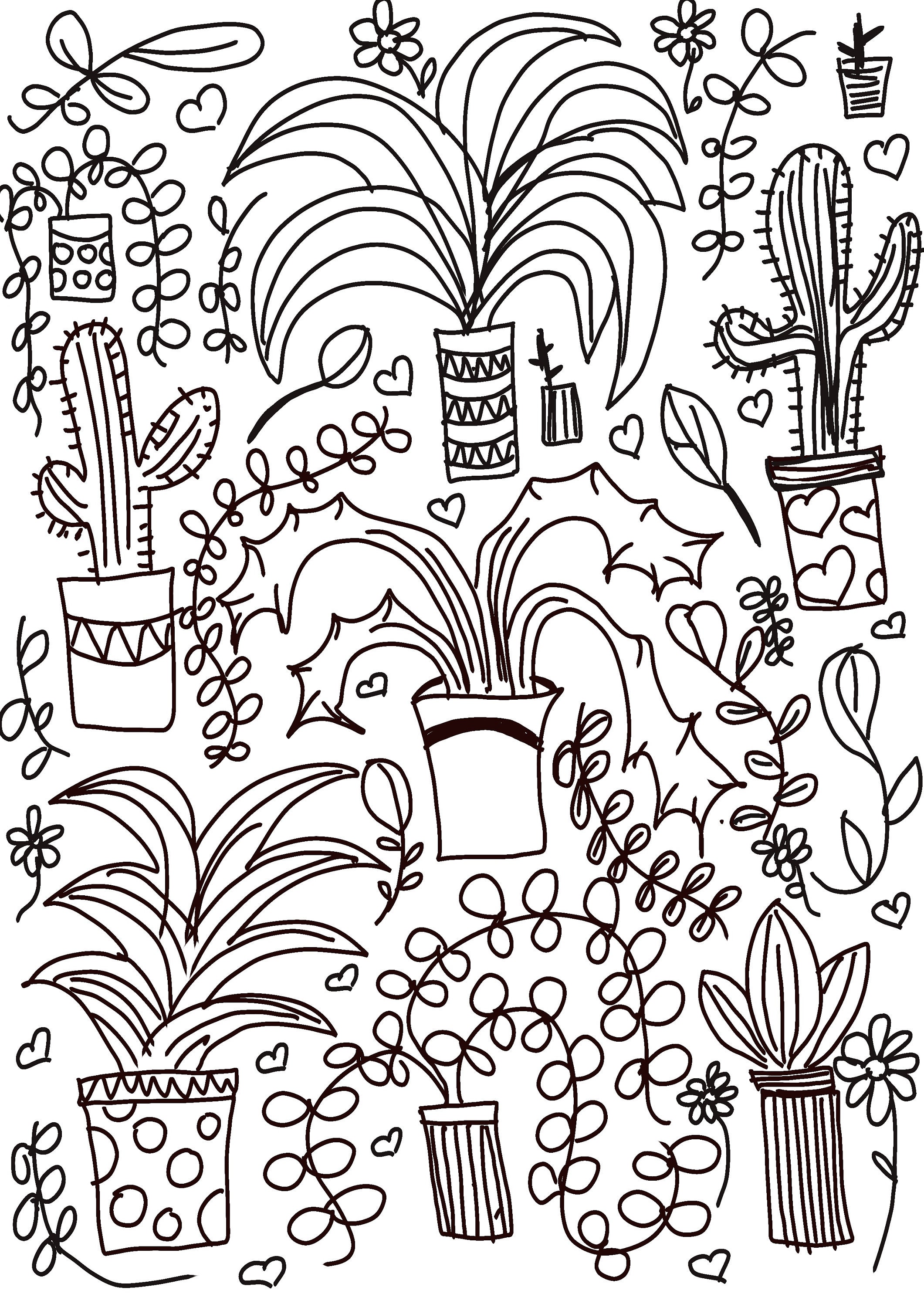 Plant Themed Digital Colouring in Sheet - Etsy