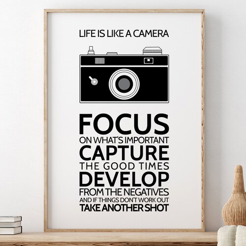 Life is Like A Camera Printable Quote Inspirational Quote - Etsy