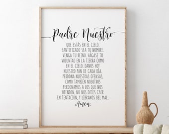Padre Nuestro Que Estás En El Cielo. Santificado Sea Tu nombre, The Lord&#39;s Prayer, Spanish Bible Verse, Scripture Wall Art, Bible Quote