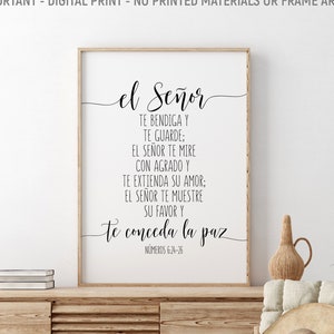 El Señor Te Bendiga Y Te Guarde; El Señor Te Mire Con Agrado Y Te Extienda Su Amor, Números 6:24-26, Versículo de la Biblia en Español, Arte de las Escrituras