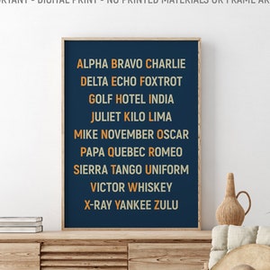 NATO Phonetic Alphabet Art, Aviation Decor, Pilot Gift, Airplane Wall Art, Airplane Wall Decor, Boys Room Decor, Printable Kids Gift