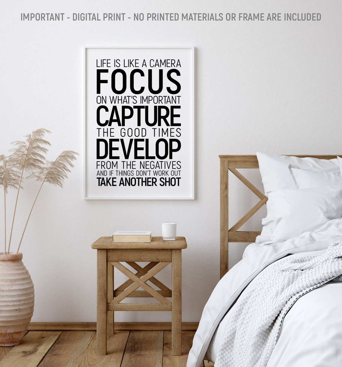 Life is Like A Camera Wall Art Inspirational Quote Office Etsy