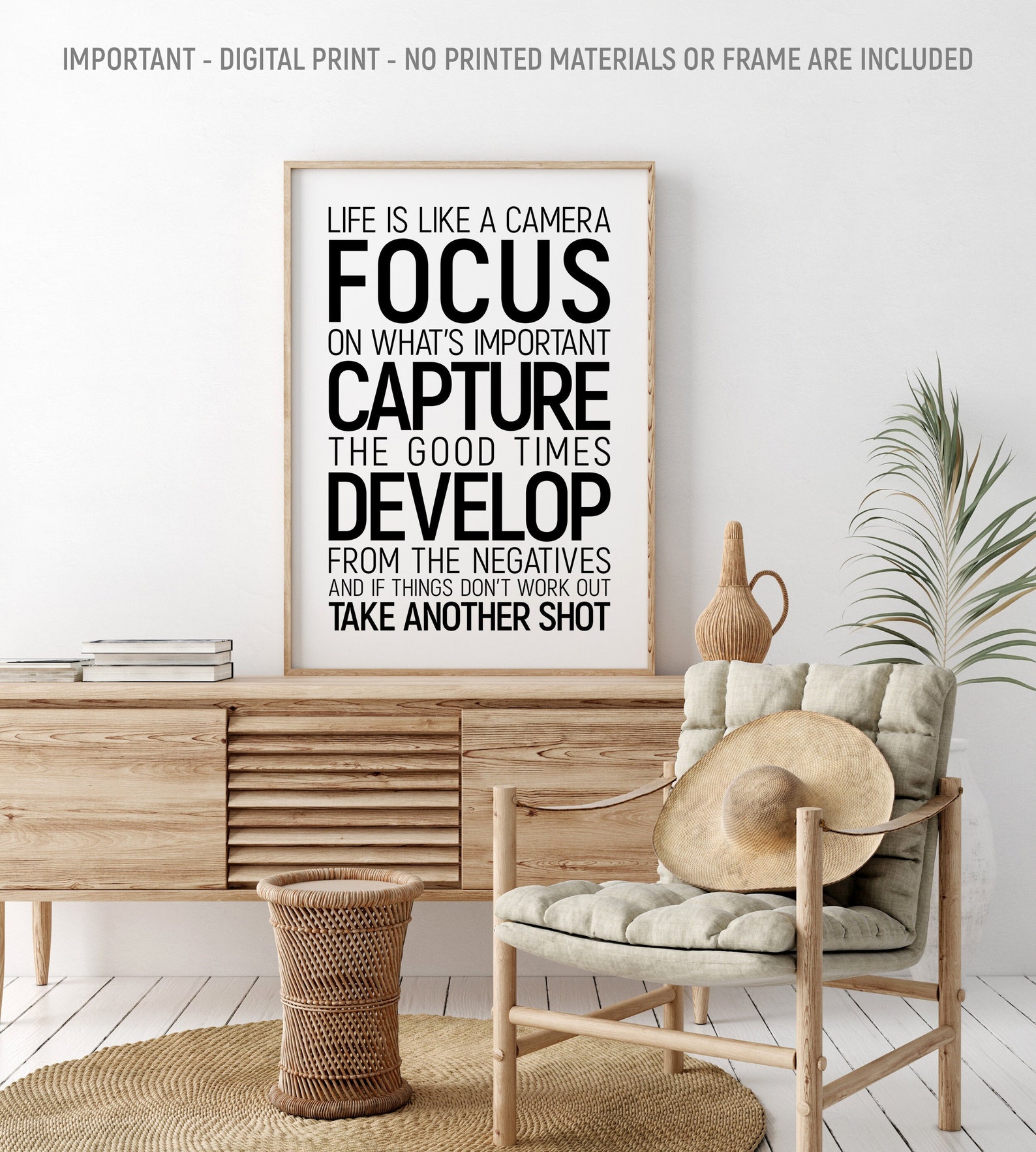 Life is Like A Camera Wall Art Inspirational Quote Office Etsy