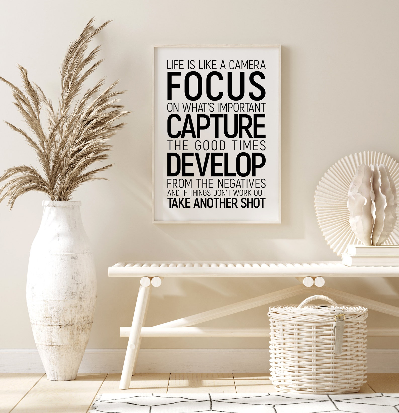 Life is Like A Camera Wall Art Inspirational Quote Office Etsy