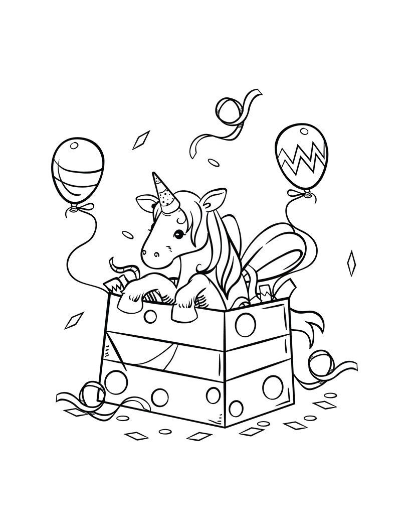 Unicorn coloring pages for kids | Etsy