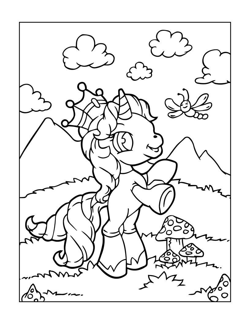 Unicorn coloring pages for kids | Etsy