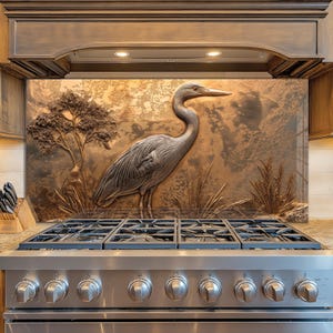 Dosseret en verre trempé, Recouvrement d'évier de cuisine, Crédence en carrelage, Cache arrière de poêle, Protecteur mural de cuisine, Dosseret de poêle, Art mural en verre