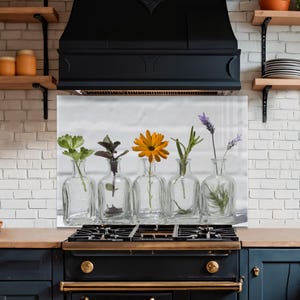 Dosseret en verre trempé, Recouvrement d'évier de cuisine, Crédence en carreau, Cache arrière de cuisinière, Protecteur mural de cuisine, Planche à découper en verre, Protection de cuisinière