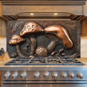 Dosseret en verre trempé, Recouvrement d'évier de cuisine, Crédence en carrelage, Cache arrière de poêle, Protecteur mural de cuisine, Dosseret de poêle, Art mural en verre