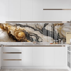 Dosseret en verre trempé, Recouvrement d'évier de cuisine, Crédence en carreau, Cache arrière de cuisinière, Protecteur mural de cuisine, Planche à découper en verre, Protection de cuisinière