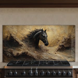 Dosseret en verre trempé, Recouvrement d'évier de cuisine, Crédence en carreau, Cache arrière de poêle, Protecteur mural de cuisine, Dosseret pour cheval, Protection de poêle