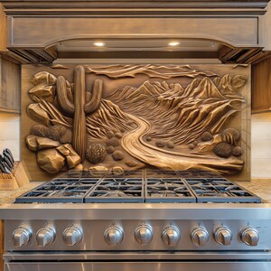 Dosseret en verre trempé, Recouvrement d'évier de cuisine, Crédence en carrelage, Cache arrière de poêle, Protecteur mural de cuisine, Dosseret de poêle, Art mural en verre