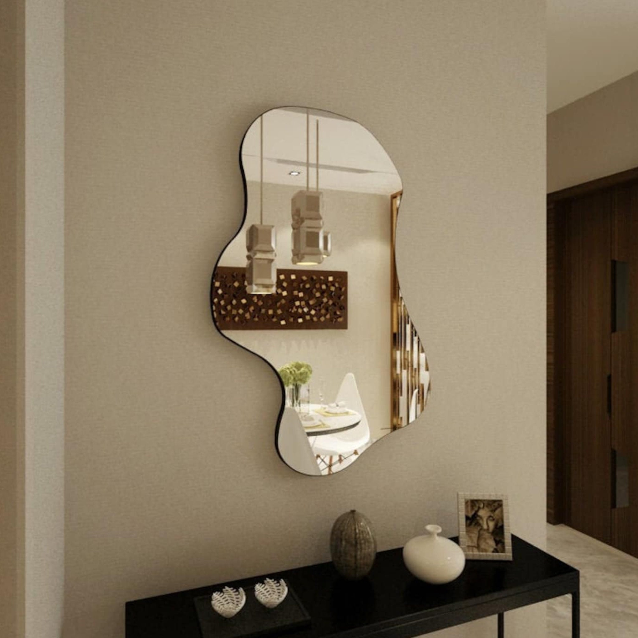 Asymmetrical Mirror for Wall Aesthetic Irregular Mirror for | Etsy