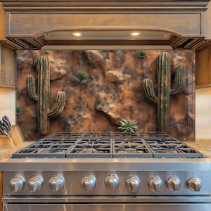 Dosseret en verre trempé, Recouvrement d'évier de cuisine, Crédence en carrelage, Cache arrière de poêle, Protecteur mural de cuisine, Dosseret de poêle, Art mural en verre