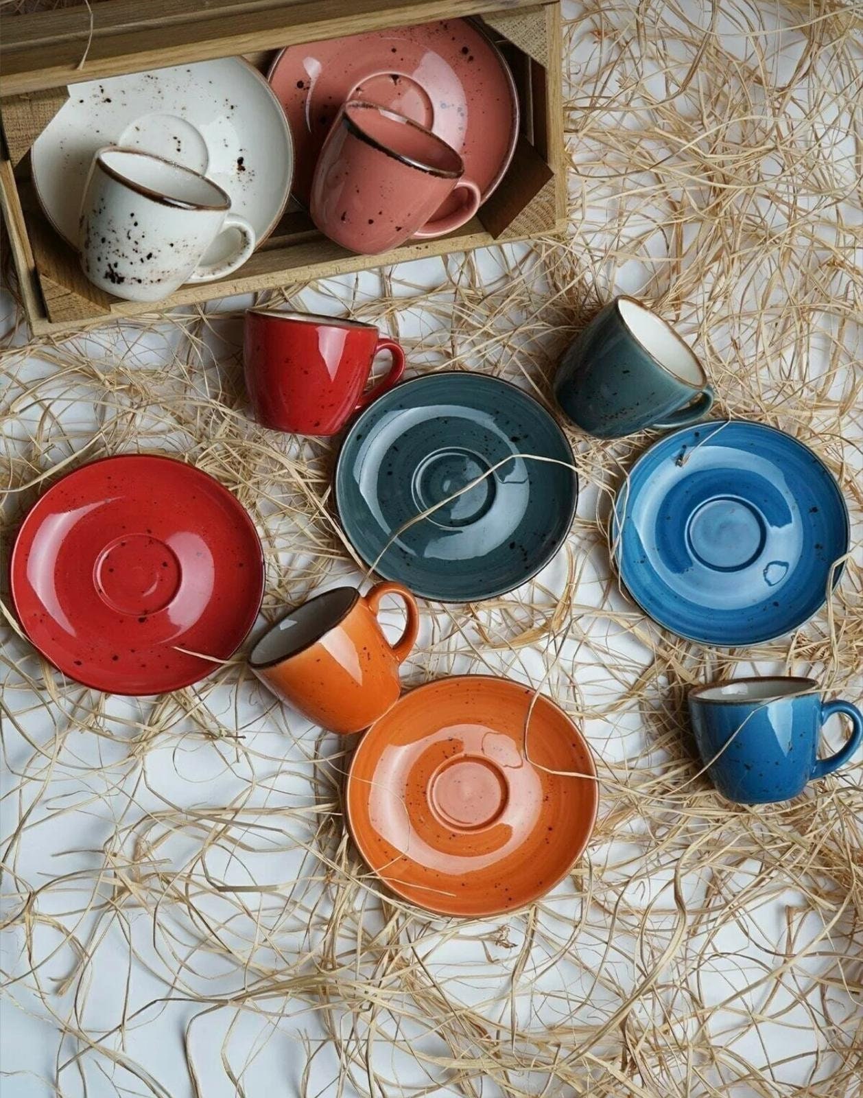 3oz Unique Espresso Cups Set for 6 Porcelain Coffee Set Etsy