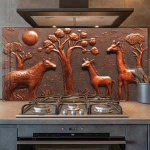 Dosseret en verre trempé, Recouvrement d'évier de cuisine, Crédence en carreau, Cache arrière de poêle, Protecteur mural de cuisine, Dosseret de poêle, Protection de poêle
