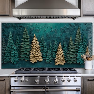 Dosseret en verre trempé, Recouvrement d'évier de cuisine, Crédence en carreau, Cache arrière de cuisinière, Protecteur mural de cuisine, Planche à découper en verre, Protection de cuisinière