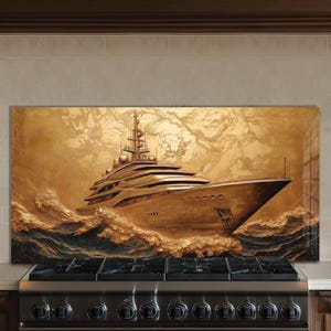 Dosseret en verre trempé, Recouvrement d'évier de cuisine, Crédence en carrelage, Cache arrière de poêle, Protecteur mural de cuisine, Décoration de yacht, Protège-poêle