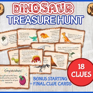 Caccia al tesoro dei dinosauri, caccia al tesoro dei dinosauri, gioco di compleanno dei dinosauri