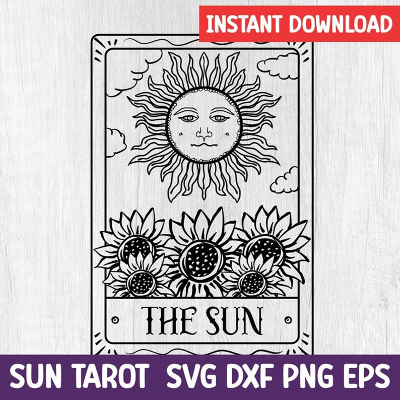 Sun Tarot Card SVG Tarot Svg Tarot Cards Svg Witchcraft - Etsy