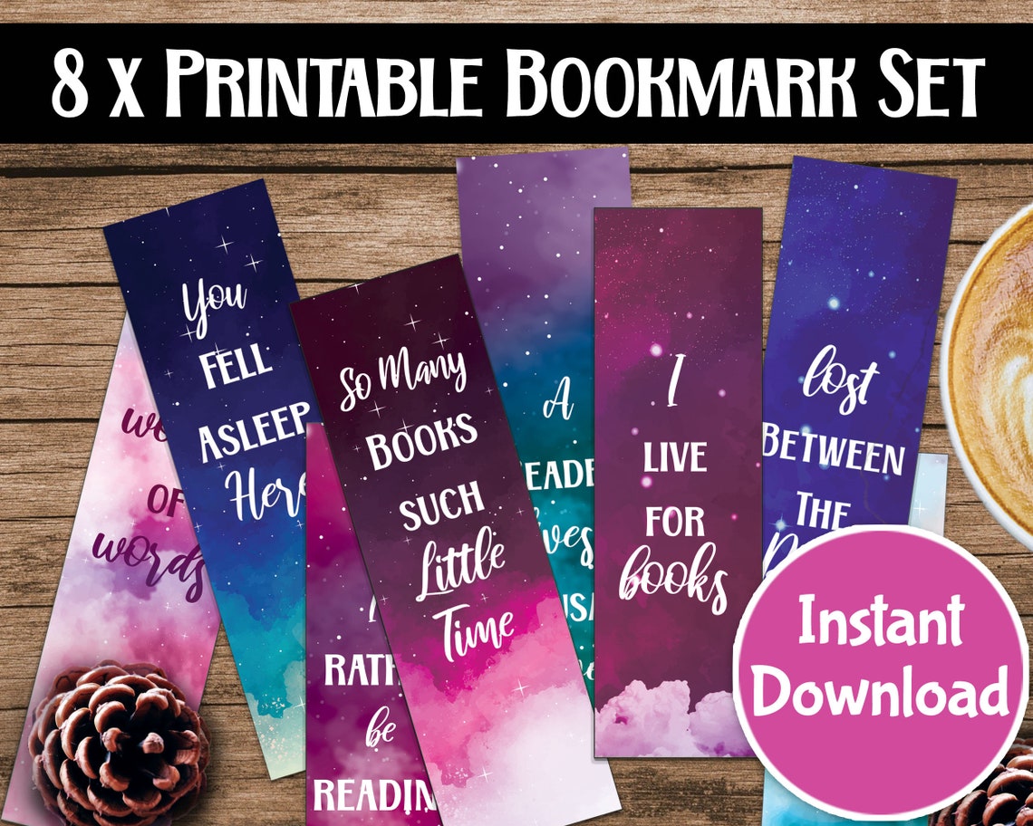 Printable Bookmarks Template Watercolour Bookmarks Printable Etsy