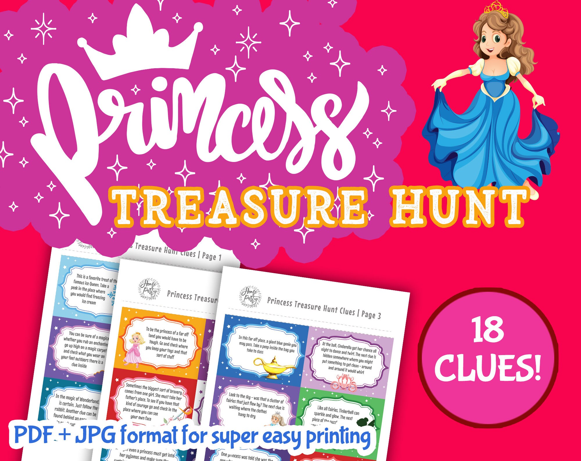 Princess Birthday Party Games, Princess Treasure Hunt, Princess Party