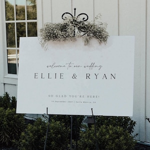 ELLIE Horizontal Wedding Welcome Sign Template Download, Minimal Modern Wedding Welcome Sign, Printable Wedding Poster, Elegant Welcome Sign