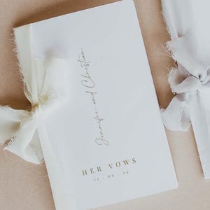 Goldhochzeitsgelübdebücher Vorlage zum Downloaden, druckbare Ehegelübde für Sie und Ihn, Gelübdebücher 2er-Set, minimalistische Kaligraphiegelübde, elegante Gelübde