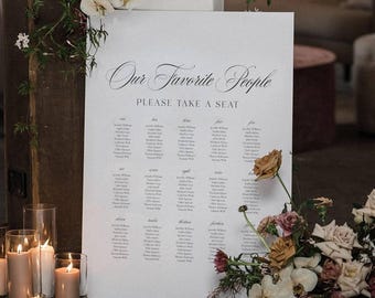 Plantilla de plano de mesas para bodas de la vieja aristocracia, elegante letrero imprimible para la distribución de las mesas, descarga digital