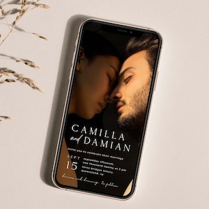Digital Wedding Invitation Suite Template, Electronic Wedding Invitation With Details, Photo Wedding Evite, Digital Photo Invitation
