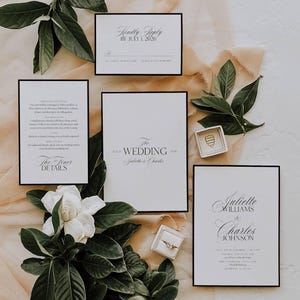 JULIETTE Old Money Wedding Invitation Suite Template – Printable, Editable Invitation, RSVP & Details, Canva Template